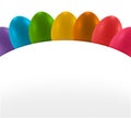 Easter colorful eggs and white curve paper banneÃ Â¸Å¾